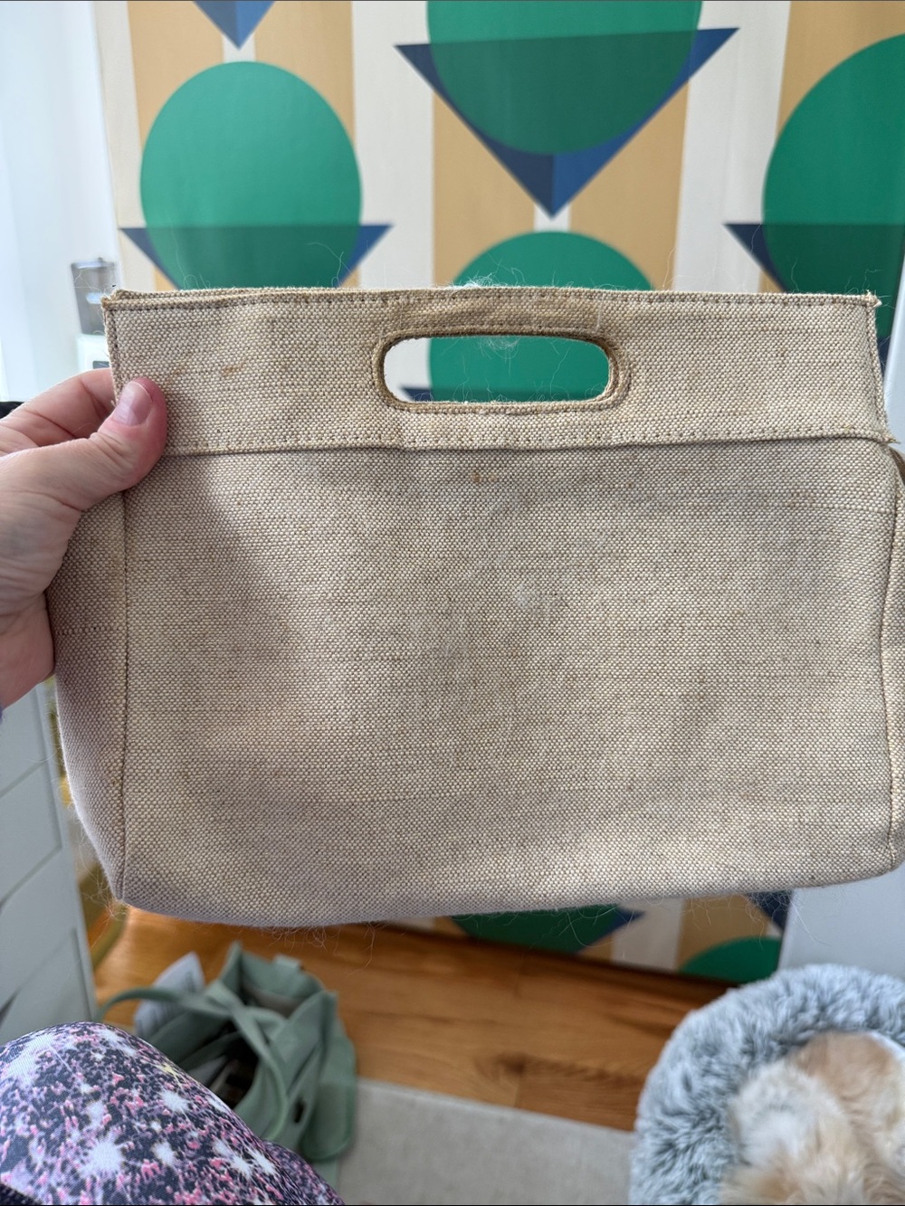 The Body Shop Natural Beige Canvas Clutch